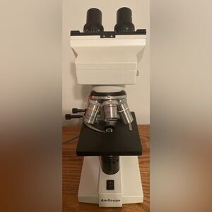 Amscope binocular compound professional microscope with slides and extras